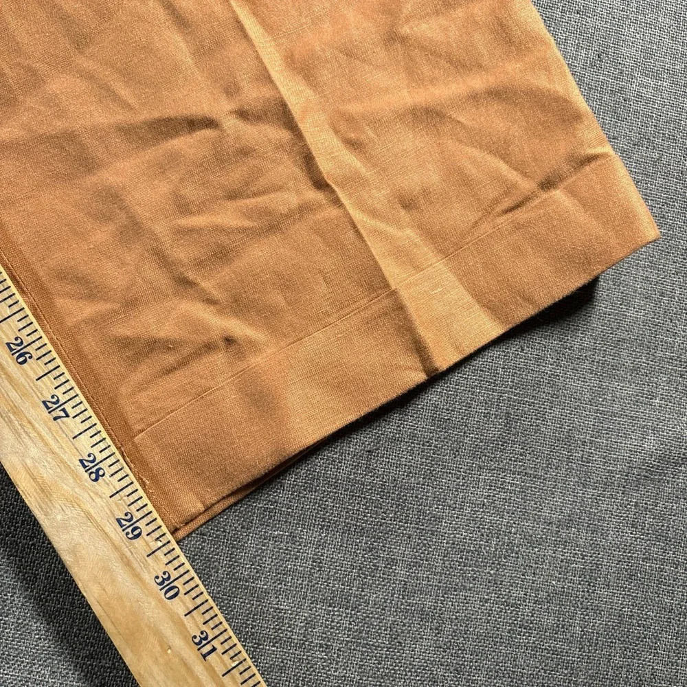 Vintage Karl Kani Pleated Pants Mens 36 Orange Linen‎ Viscose Wide Leg Trousers
